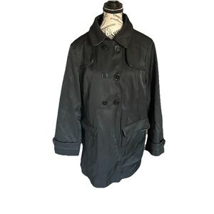 Women DKNY Black XL Peacoat Jacket Whimsigoth Matrix‎ Double Breasted Witchycore